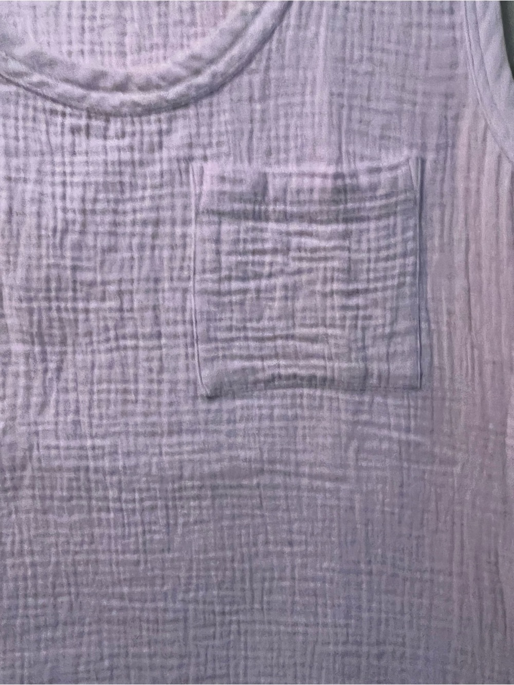 NEW / Lilla P / Lavender / 100% Cotton Double Gauze / Pocket Tank / Size M - Picture 6 of 7